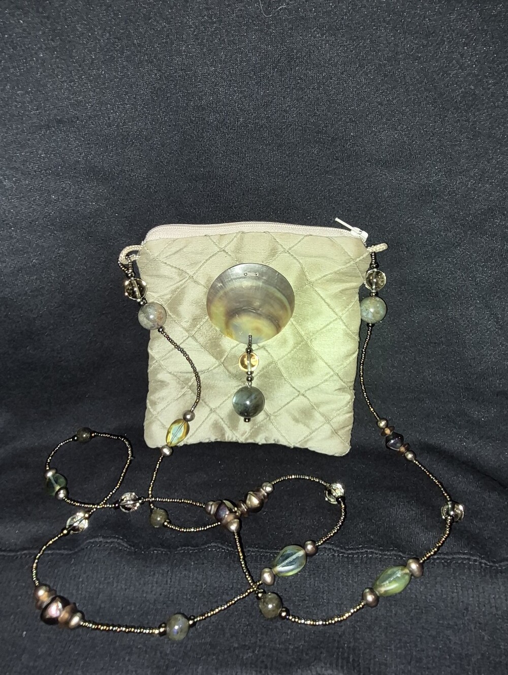 Fanny Fontaine Handmade Original Natural Shore Beaded Strap Purse*Rare Find*